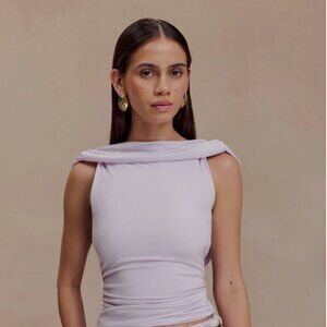 Bridget Slinky Cowl Back Top - Dusty Lilac